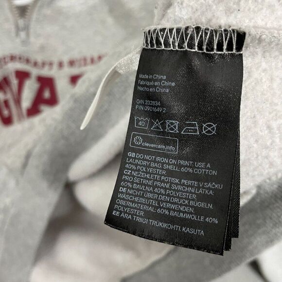 Harry Potter x H&M Hogwarts Sweatshirt Girls 20 Gray 1/4 Zip Cropped Pullover - Picture 5 of 10